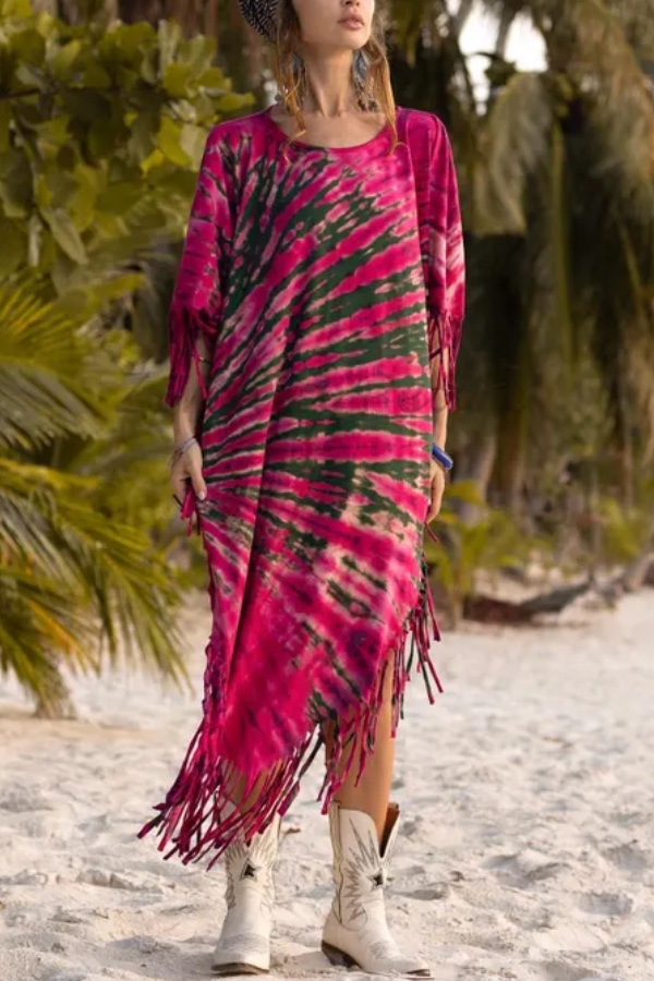 Boho Fringe Tunic Dress
