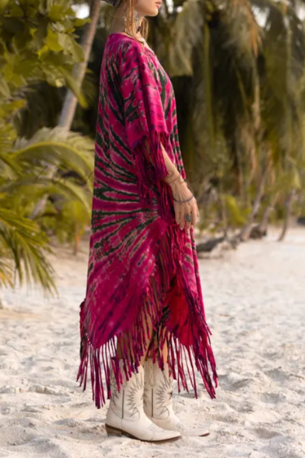 Boho Fringe Tunic Dress