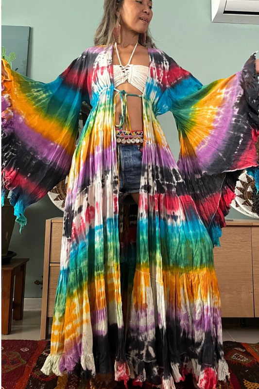 Maxi Ruffled Duster Festival  Cardigan
