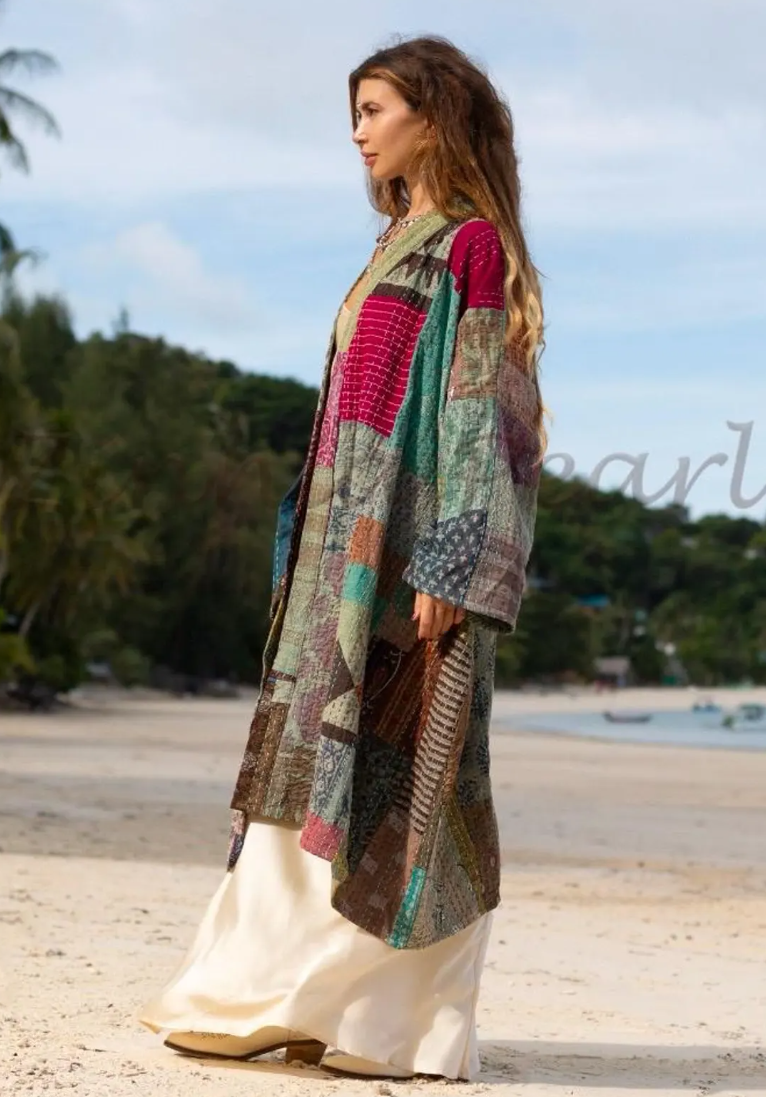 patchwork Jacket Kimono Colorful Duster