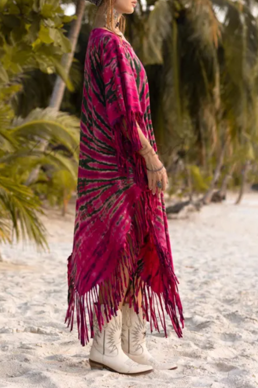 Boho Fringe Tunic Dress