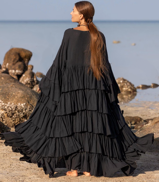 Raven Black Bohemian Cardigan - Bali