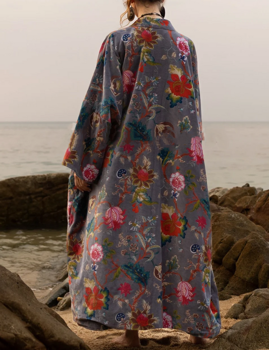Dusky Floral  Boho Duster