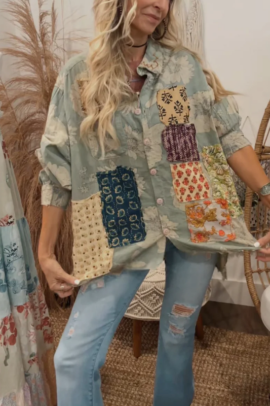 Full Bloom Button Up Top