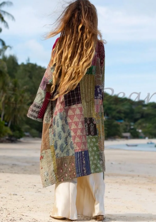 patchwork Jacket Kimono Colorful Duster