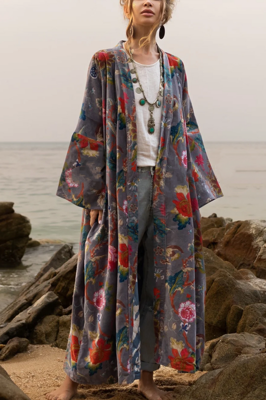 Dusky Floral  Boho Duster