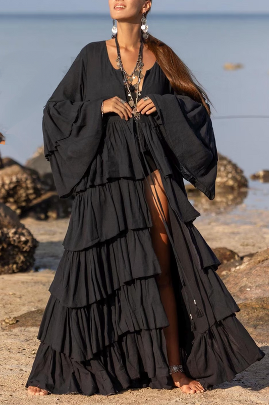 Raven Black Bohemian Cardigan - Bali