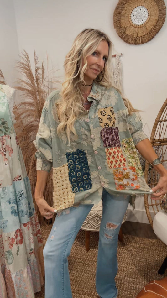 Full Bloom Button Up Top