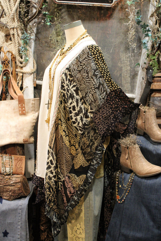 Bohemian Patchwork Threads Pearl Poncho