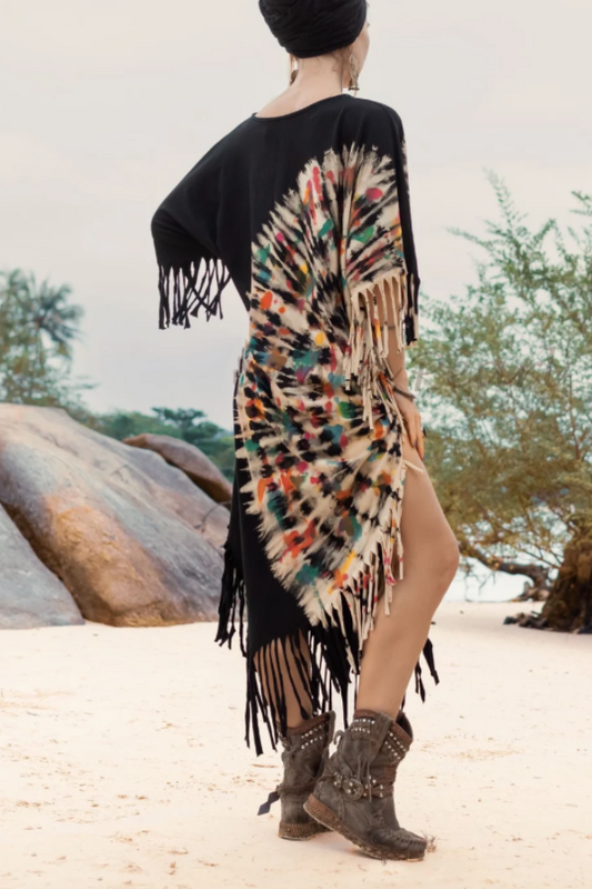 Boho Fringe Tunic Dress